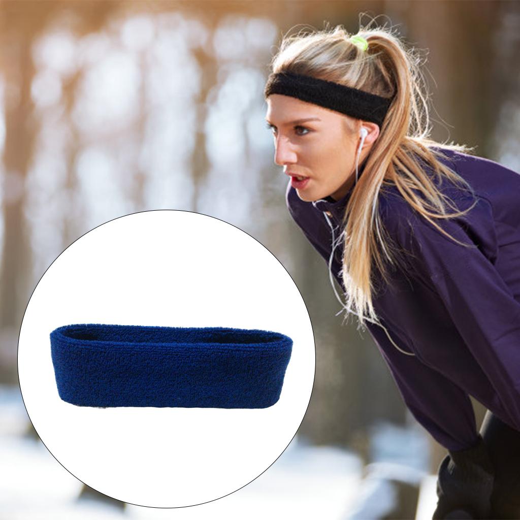 Sweatbands Towel Sports Headband Thin Elastic for Washing Bath Salon Navy