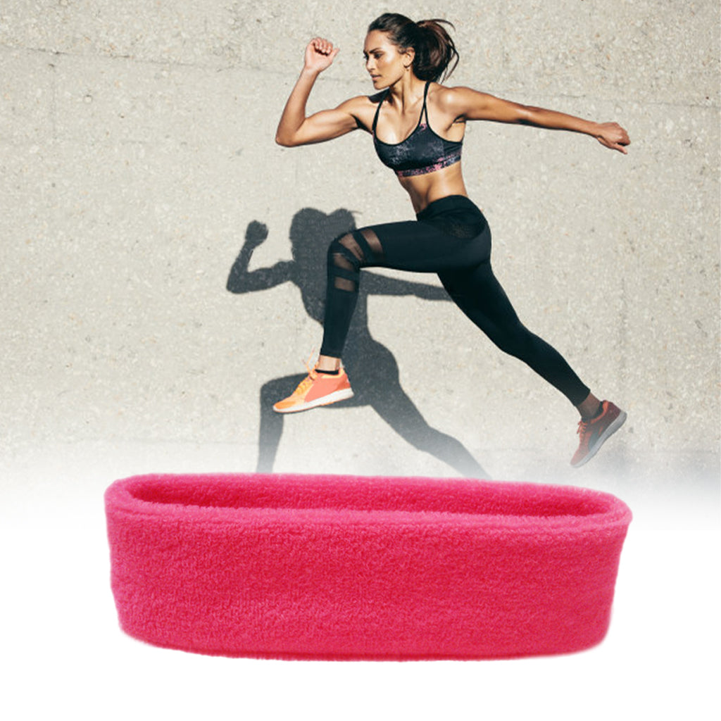 Sweatbands Towel Sports Headband Thin Elastic for Washing Bath Salon Red