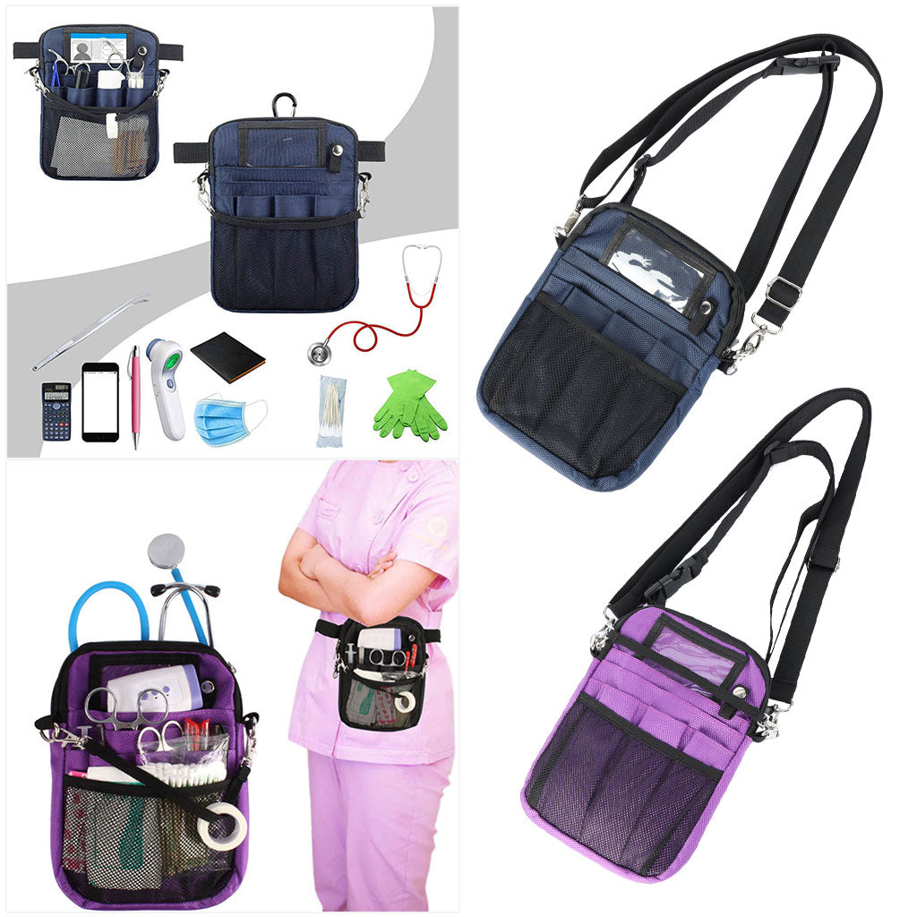 Nurse Fanny Pack Multi Compartment for Bandage Tools Purple