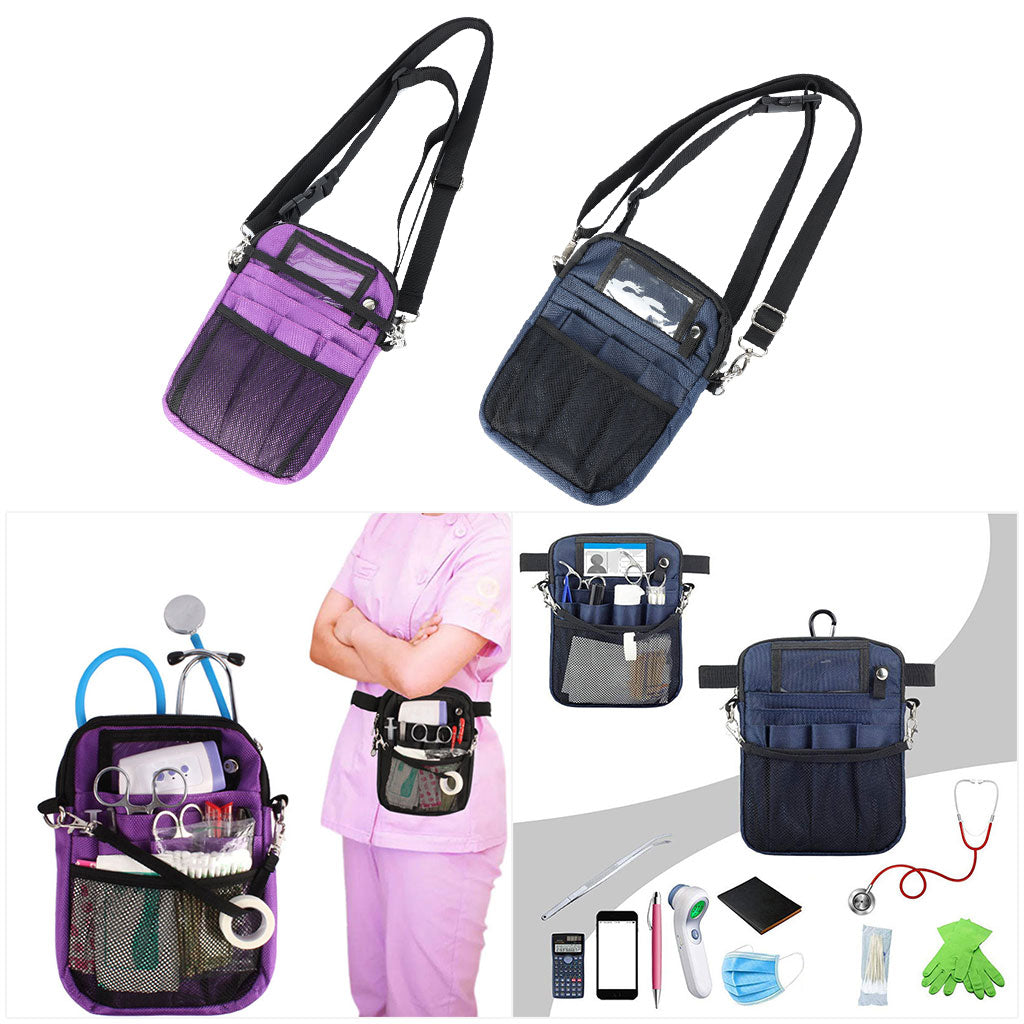 Nurse Fanny Pack Multi Compartment for Bandage Tools Purple