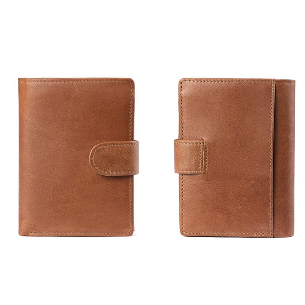 Trifold Wallet Zip Coin Pocket Purse Zip Minimalist Mens brown