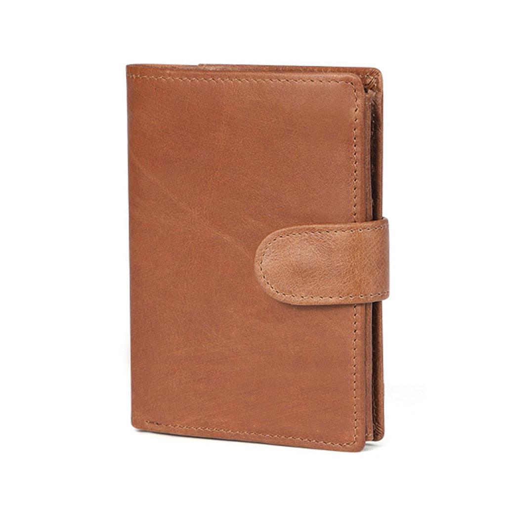 Trifold Wallet Zip Coin Pocket Purse Zip Minimalist Mens brown
