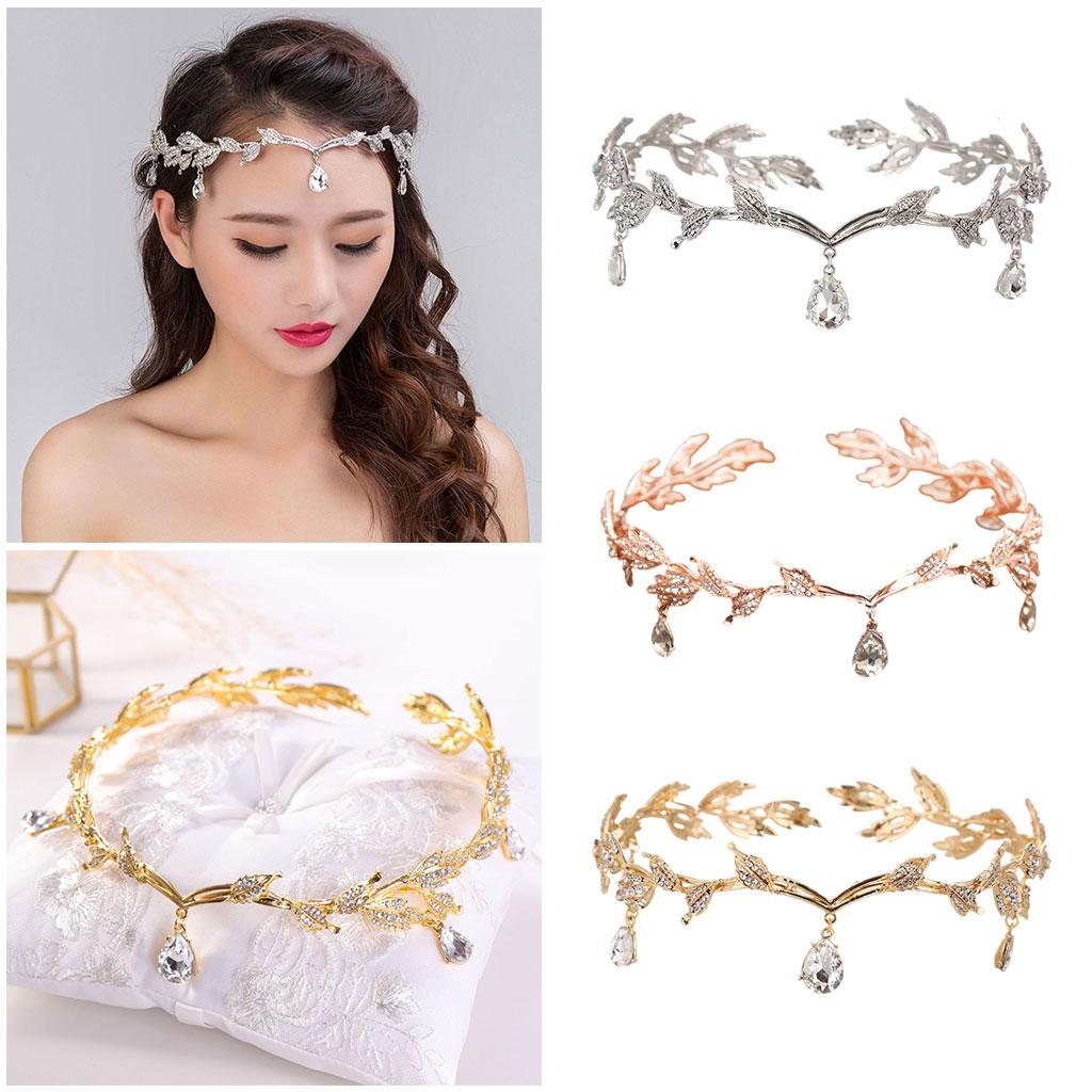 Forehead Chain Headband Crystal Crown for Hair Jewelry Ornament Silver