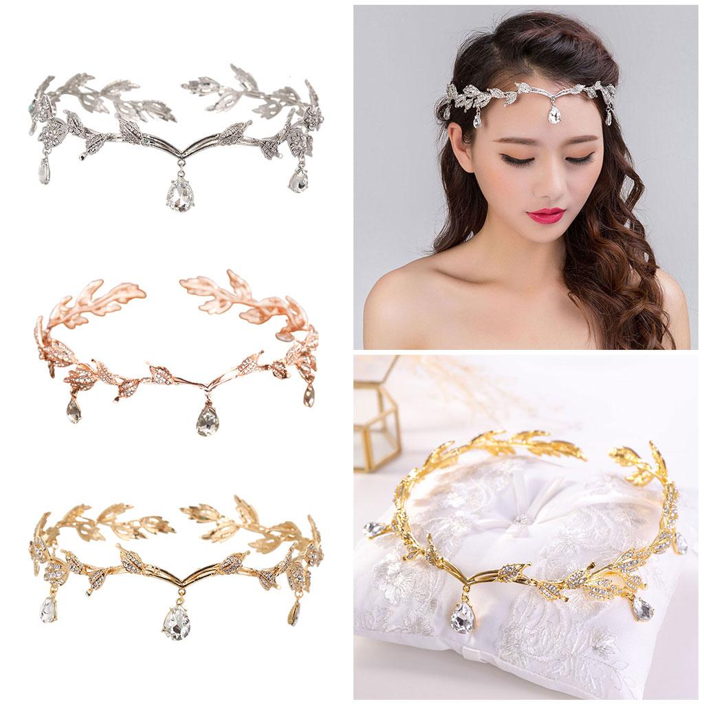 Forehead Chain Headband Crystal Crown for Hair Jewelry Ornament Silver