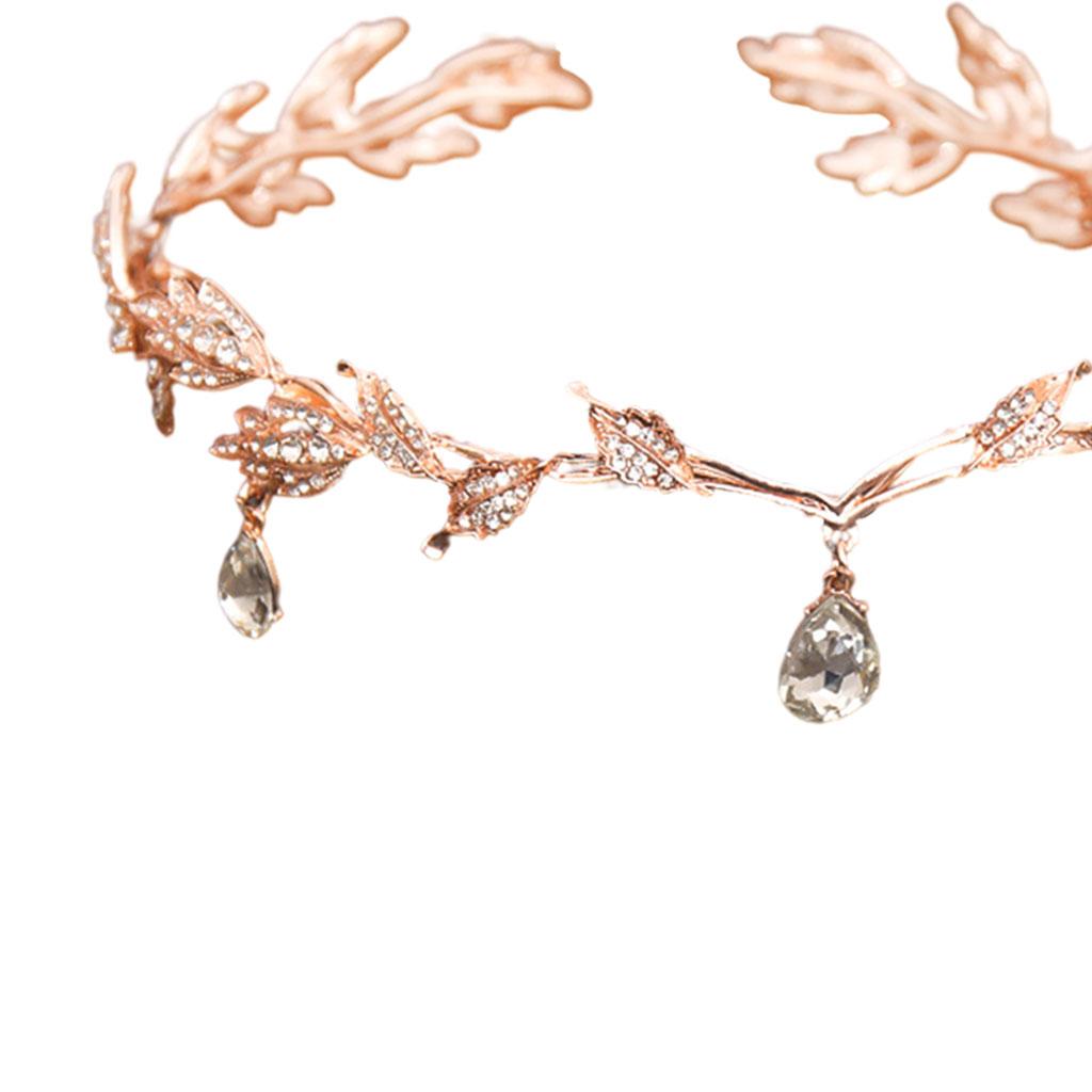 Forehead Chain Headband Crystal Crown for Hair Jewelry Ornament Rose Gold