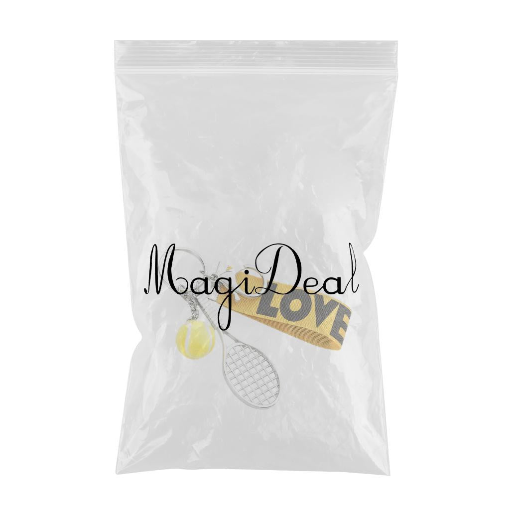 Tennis Racket Keychain Novelty Fashionable for Tennis Lovers Players Yellow