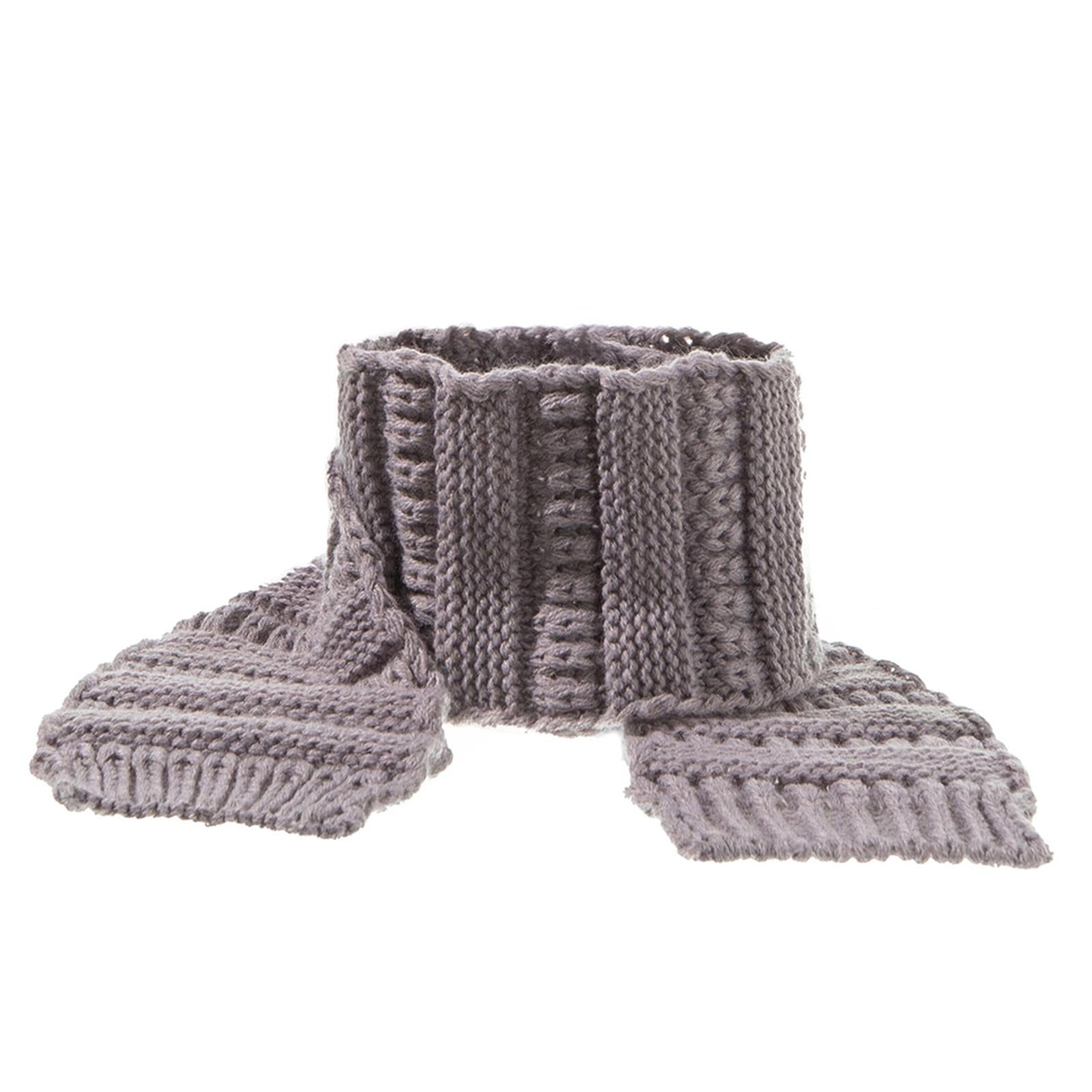 2Pcs Baby Winter Warm Hat Kids Knit Beanie Scarf Set Windproof Gray Scraf