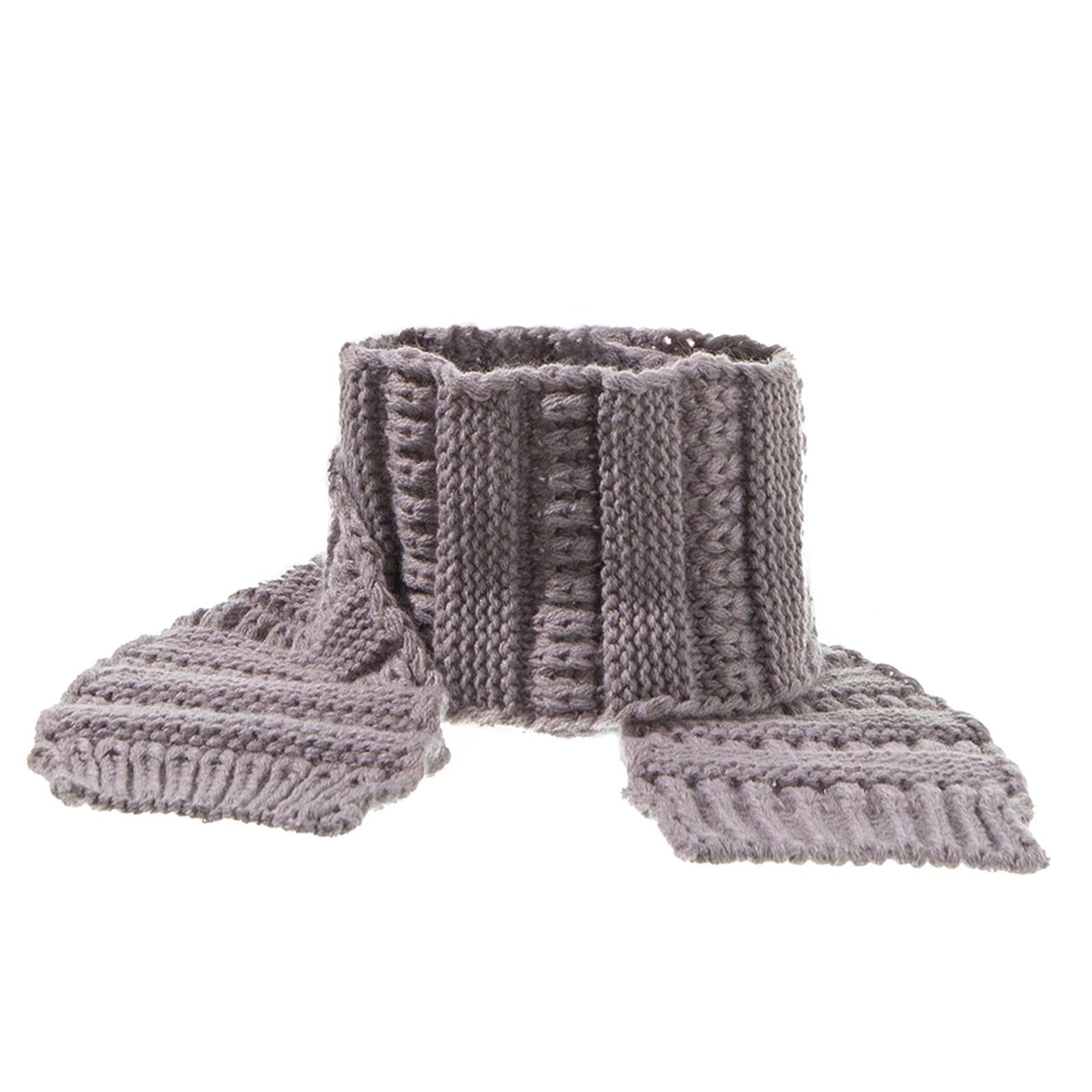 2Pcs Baby Winter Warm Hat Kids Knit Beanie Scarf Set Windproof Gray Scraf