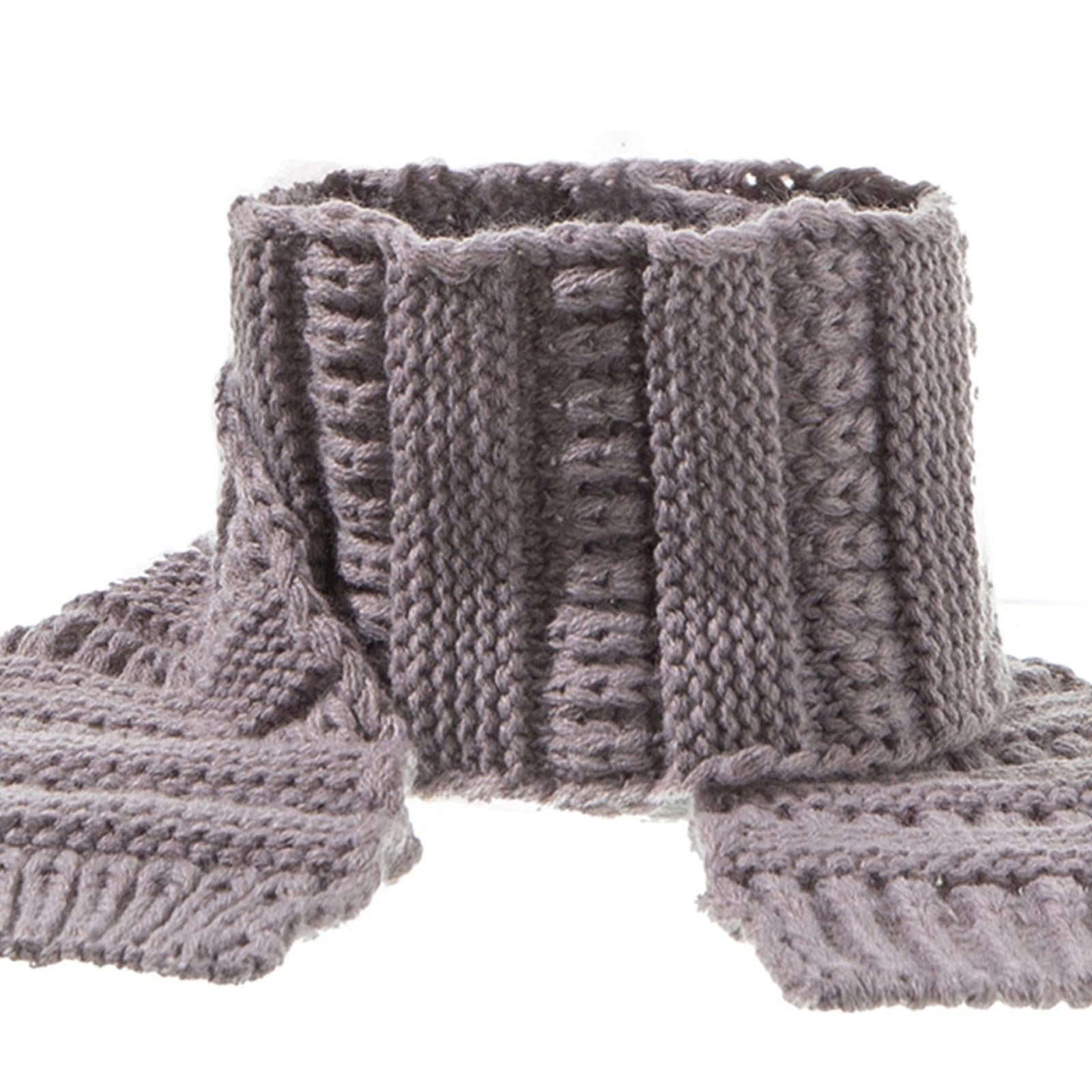 2Pcs Baby Winter Warm Hat Kids Knit Beanie Scarf Set Windproof Gray Scraf