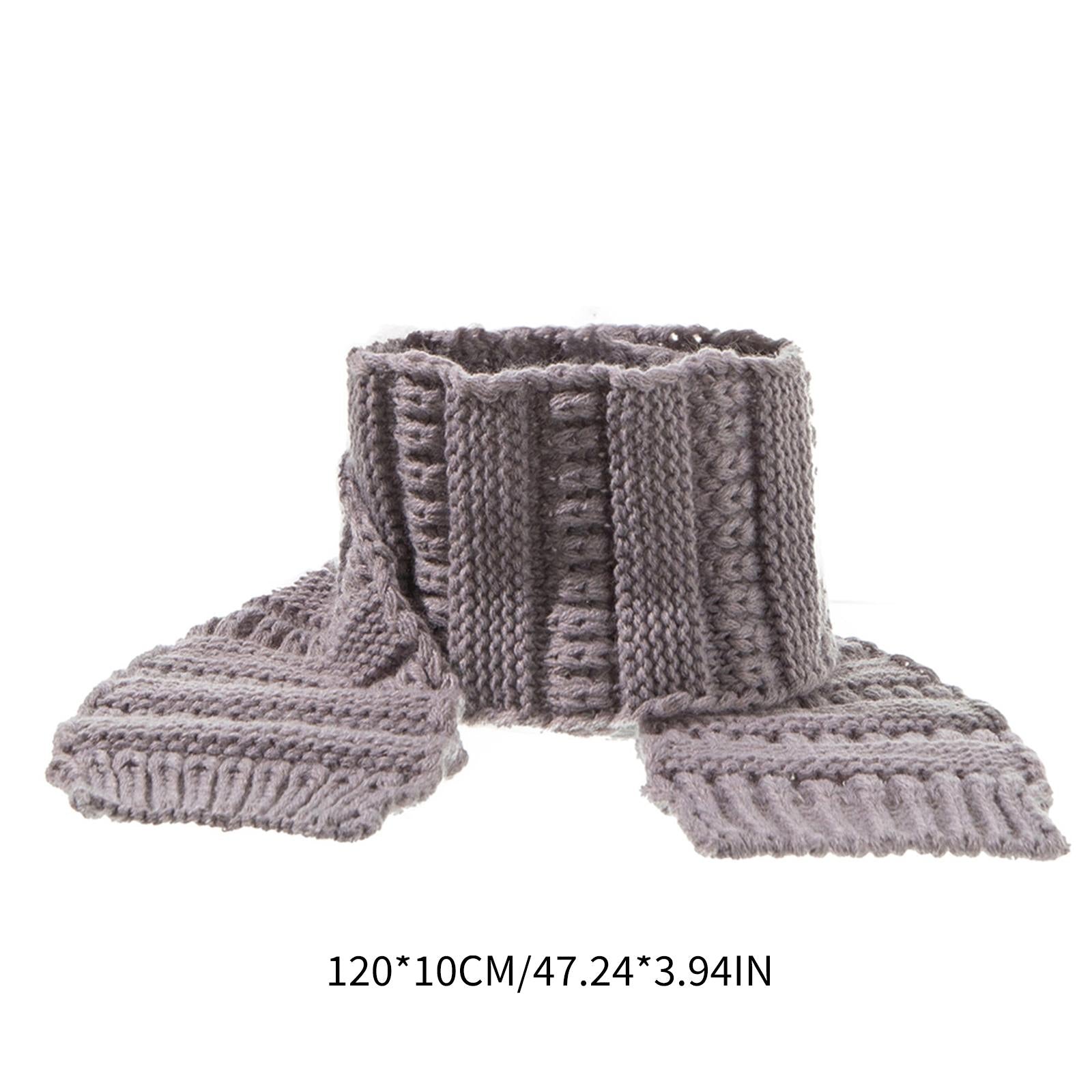 2Pcs Baby Winter Warm Hat Kids Knit Beanie Scarf Set Windproof Gray Scraf