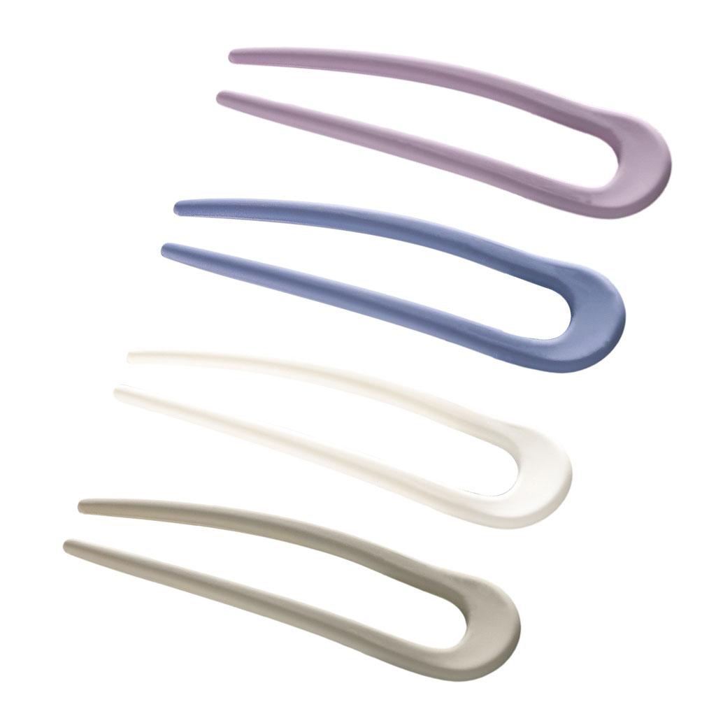 Hair Sticks Headwear U Shape Hair Pin for Lady Fashion Styling Grey