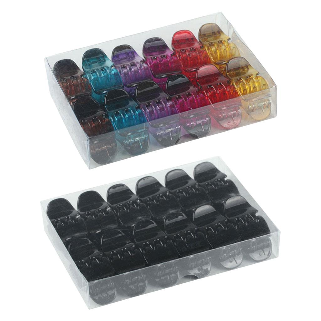 24 Pieces Hair Claws Small Mini Barrettes Hair Accessories Hair Clip Clamp Black