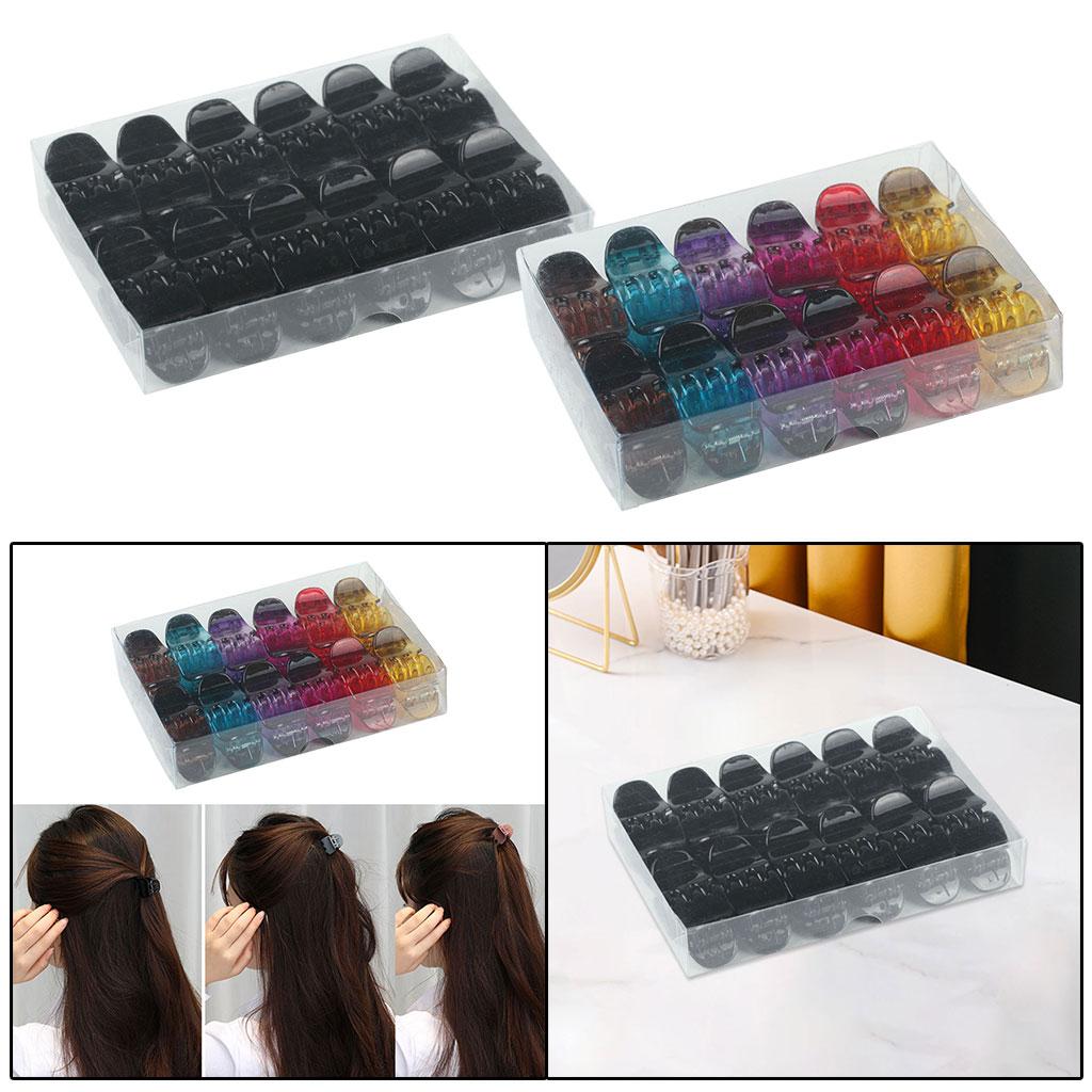 24 Pieces Hair Claws Small Mini Barrettes Hair Accessories Hair Clip Clamp Black