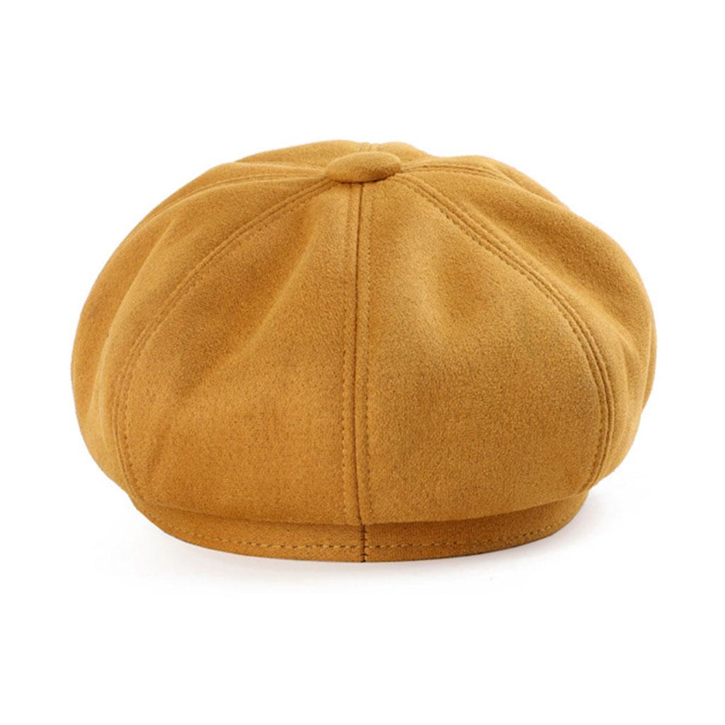 Warm Solid Berets Hat Chain Flat Hat Visor Peaked Hat Outdoor Yellow