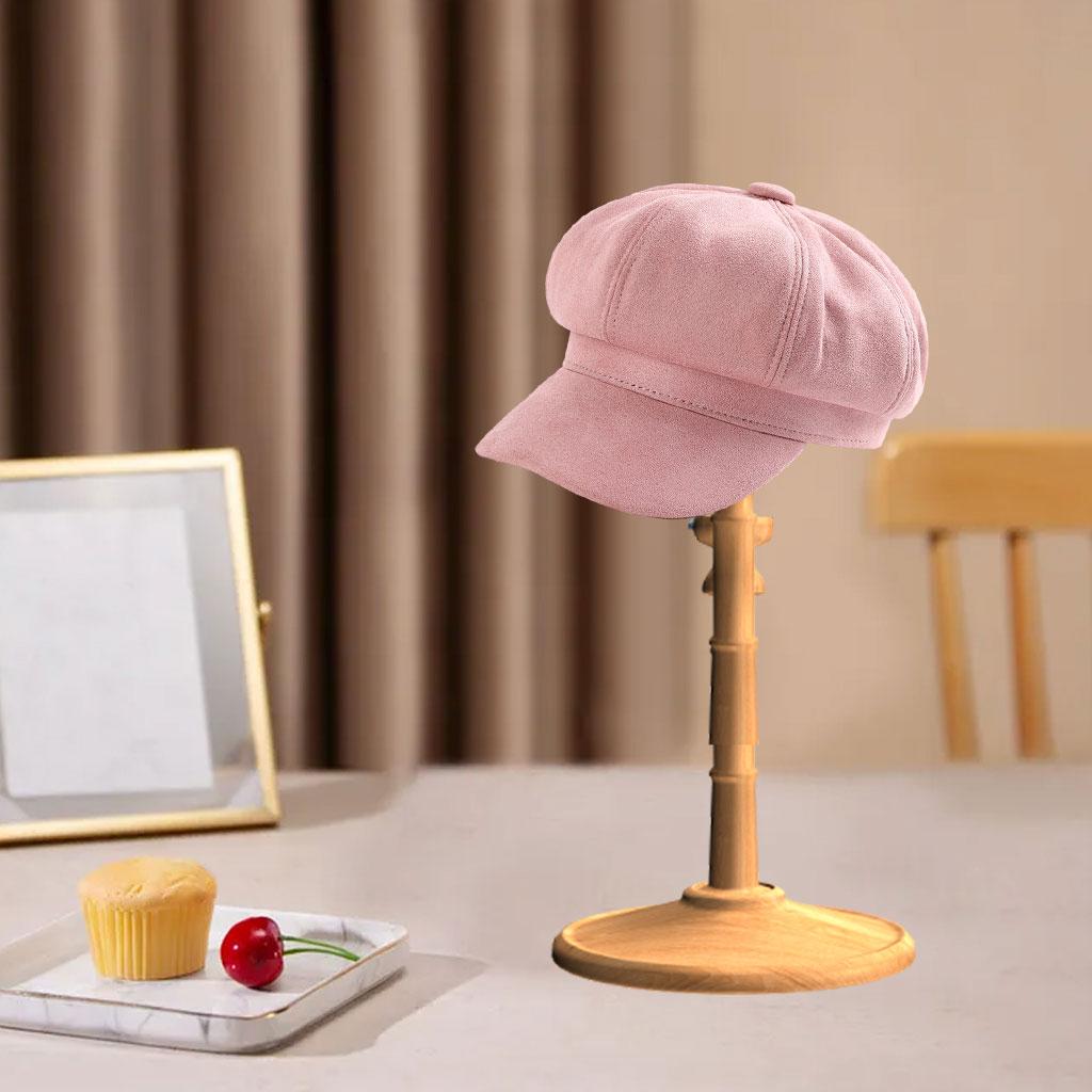 Warm Solid Berets Hat Chain Flat Hat Visor Peaked Hat Outdoor Pink