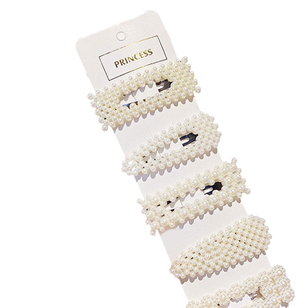 5 x Elegant Hairpin Barrettes Pearl Hair Clips for Girls Style 3