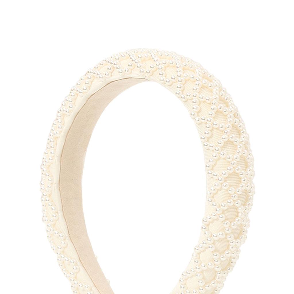 Women Elegant Pearl Headband Girls Hairband Hair Hoop Accessories Diagonal stripes