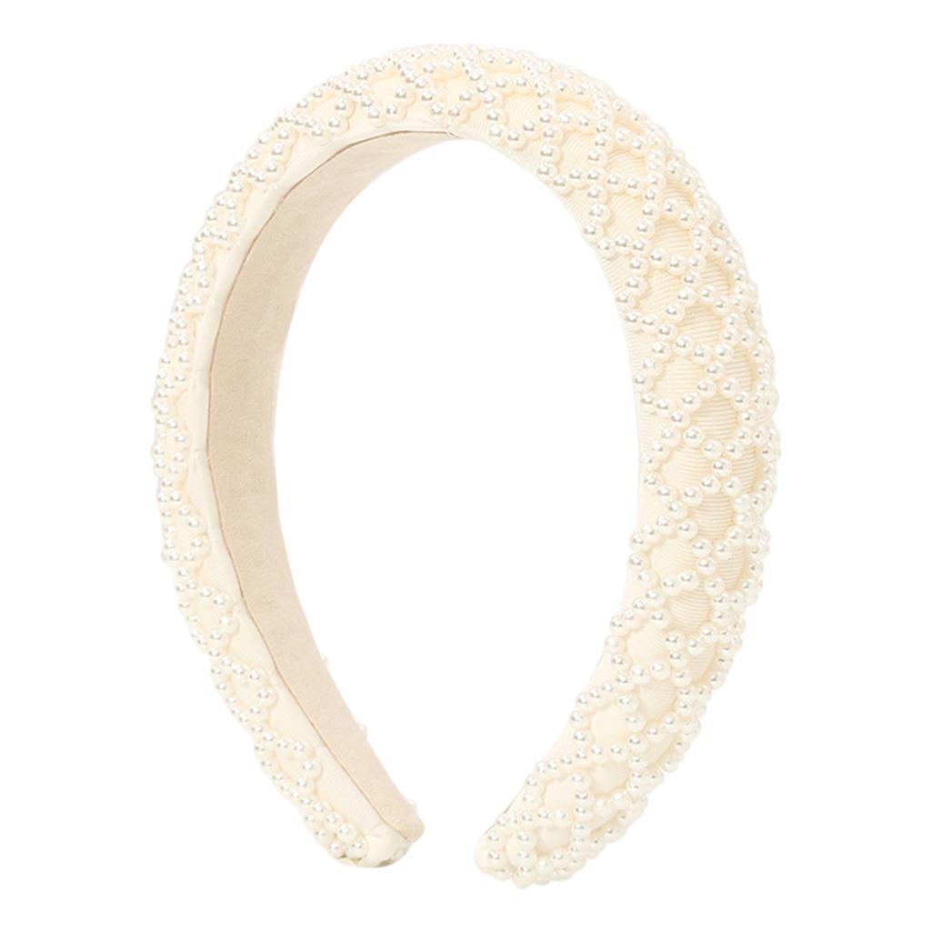 Women Elegant Pearl Headband Girls Hairband Hair Hoop Accessories Diagonal stripes