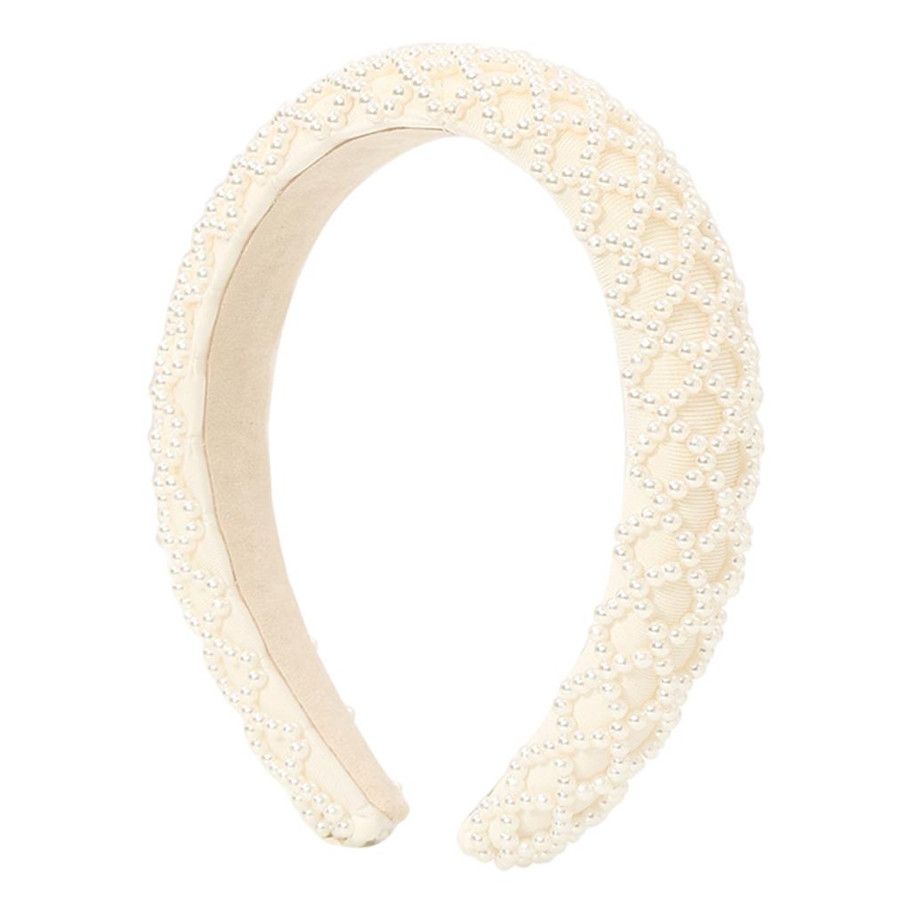 Women Elegant Pearl Headband Girls Hairband Hair Hoop Accessories Diagonal stripes