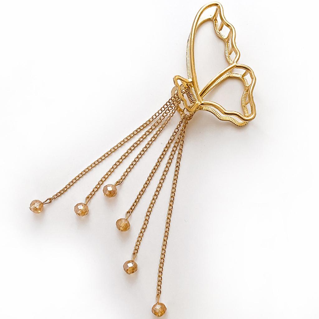 Claw Clips Alloy Tassel Hair Catch Clip for Long Hair Ponytail Butterfly