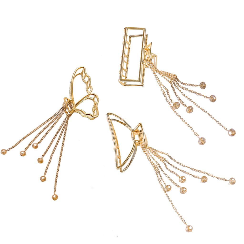 Claw Clips Alloy Tassel Hair Catch Clip for Long Hair Ponytail Butterfly