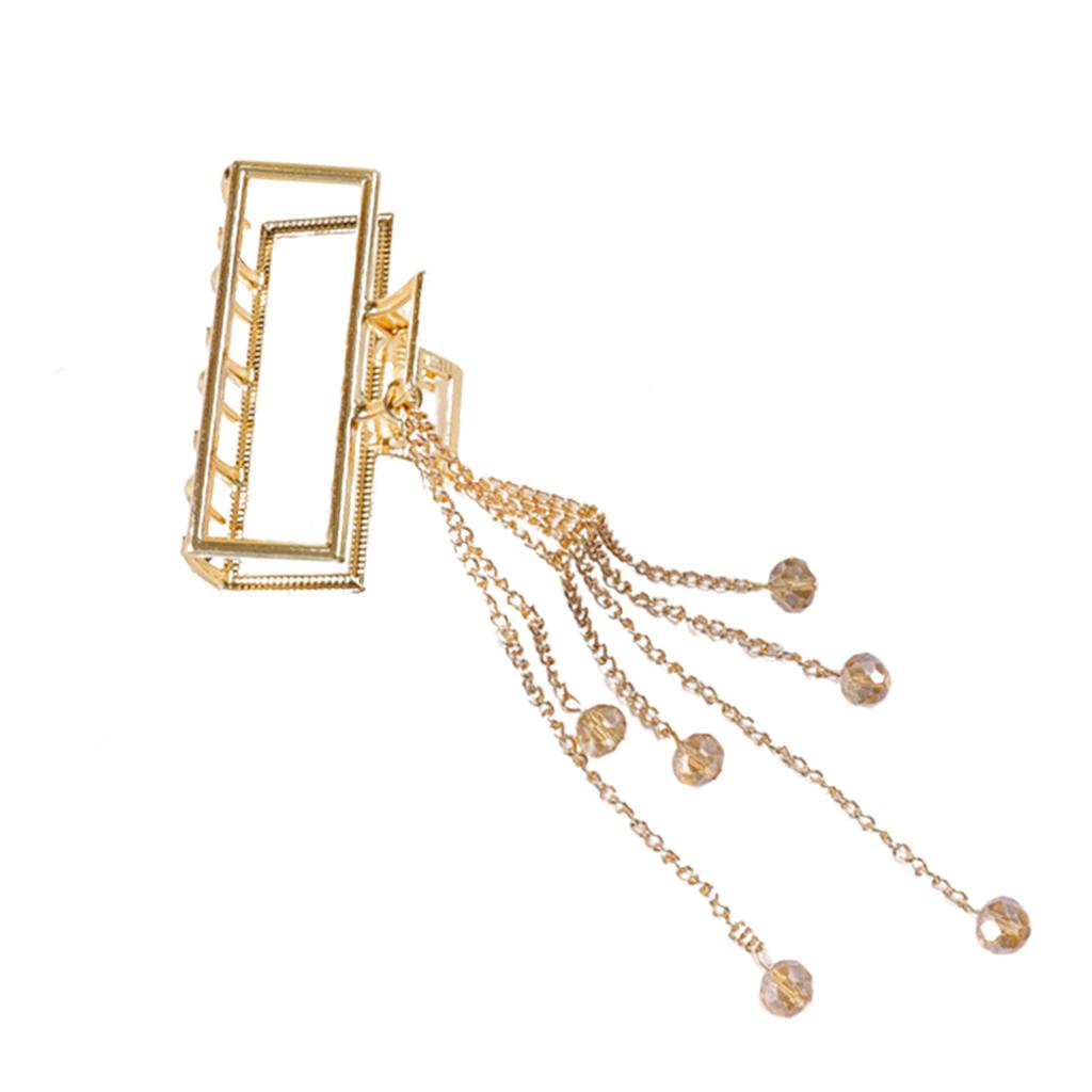 Claw Clips Alloy Tassel Hair Catch Clip for Long Hair Ponytail Square