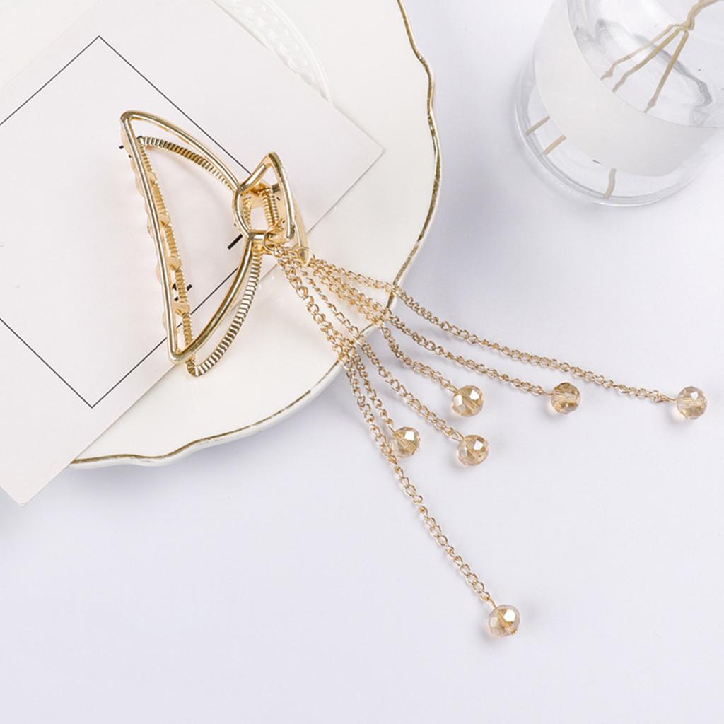 Claw Clips Alloy Tassel Hair Catch Clip for Long Hair Ponytail Semicircle