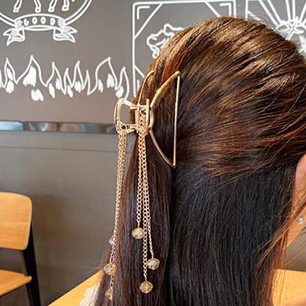 Claw Clips Alloy Tassel Hair Catch Clip for Long Hair Ponytail Semicircle
