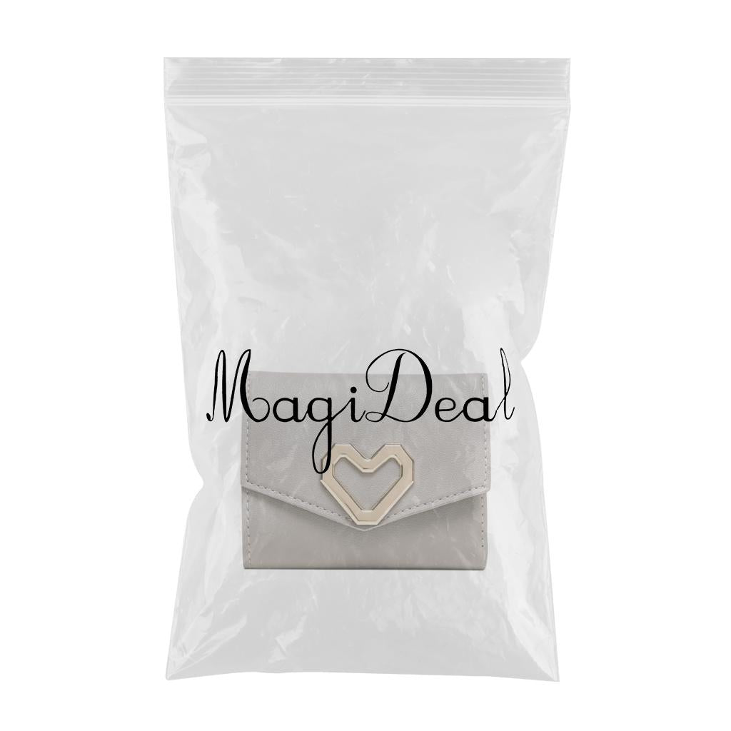 Mini Women Wallet Card Holder Trifold Wallet Folding Clutch Bag Light grey