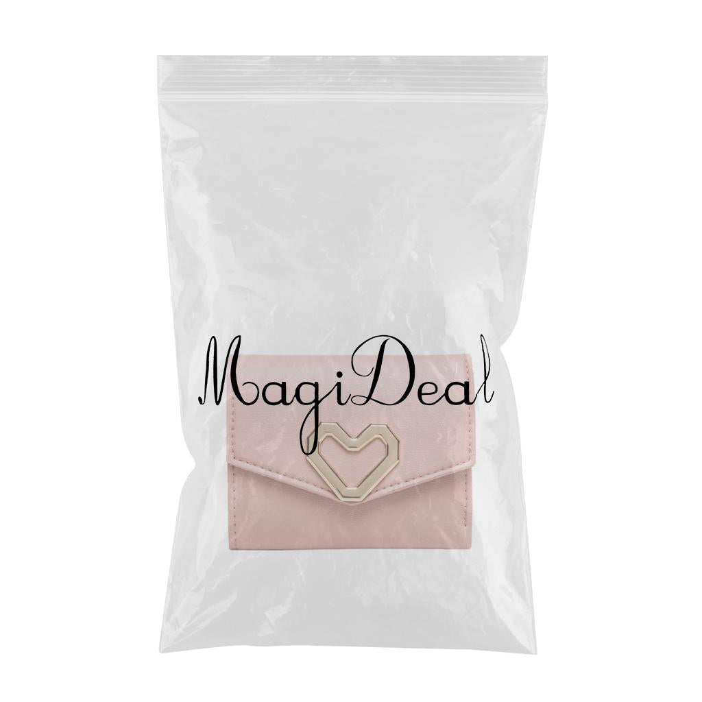 Mini Women Wallet Card Holder Trifold Wallet Folding Clutch Bag Pink