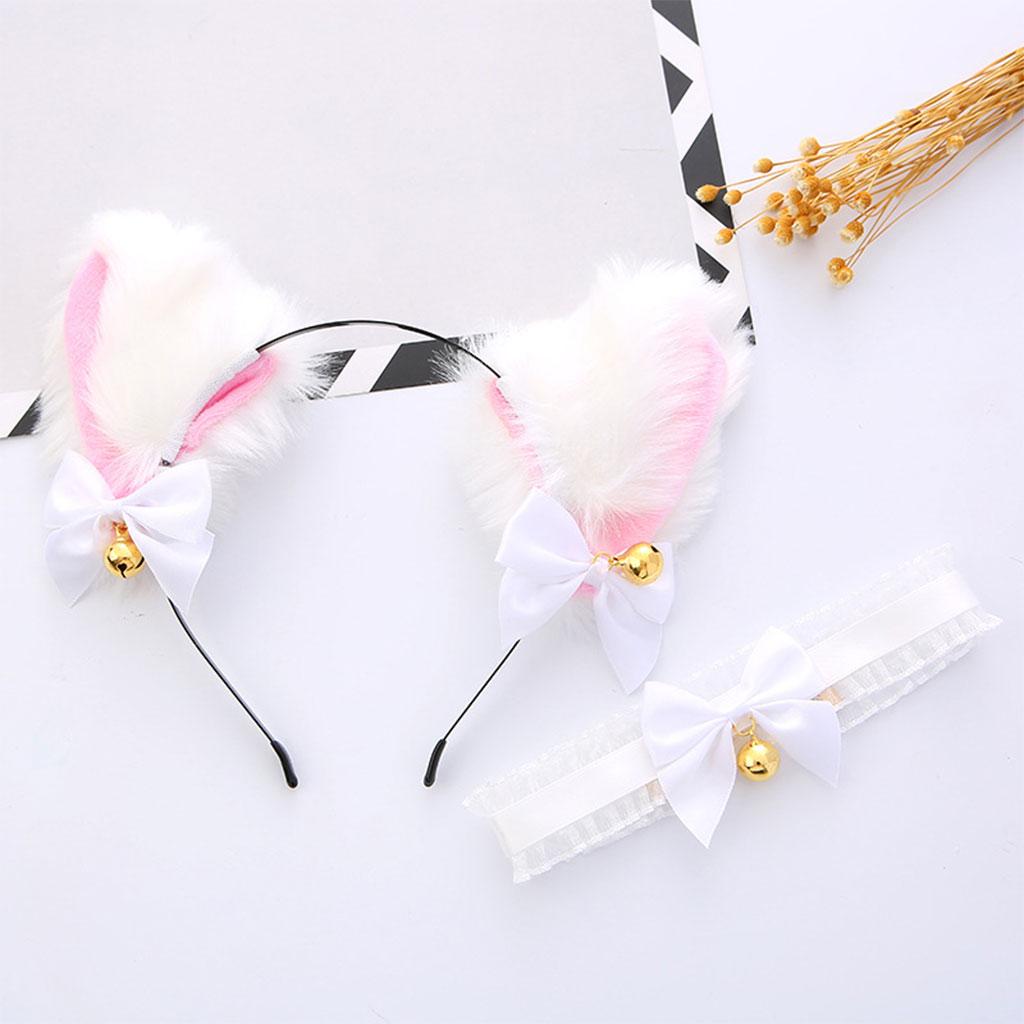 Cat Ears Head Hoop Hair Holder Hairband Headwear Accessories for Festival white