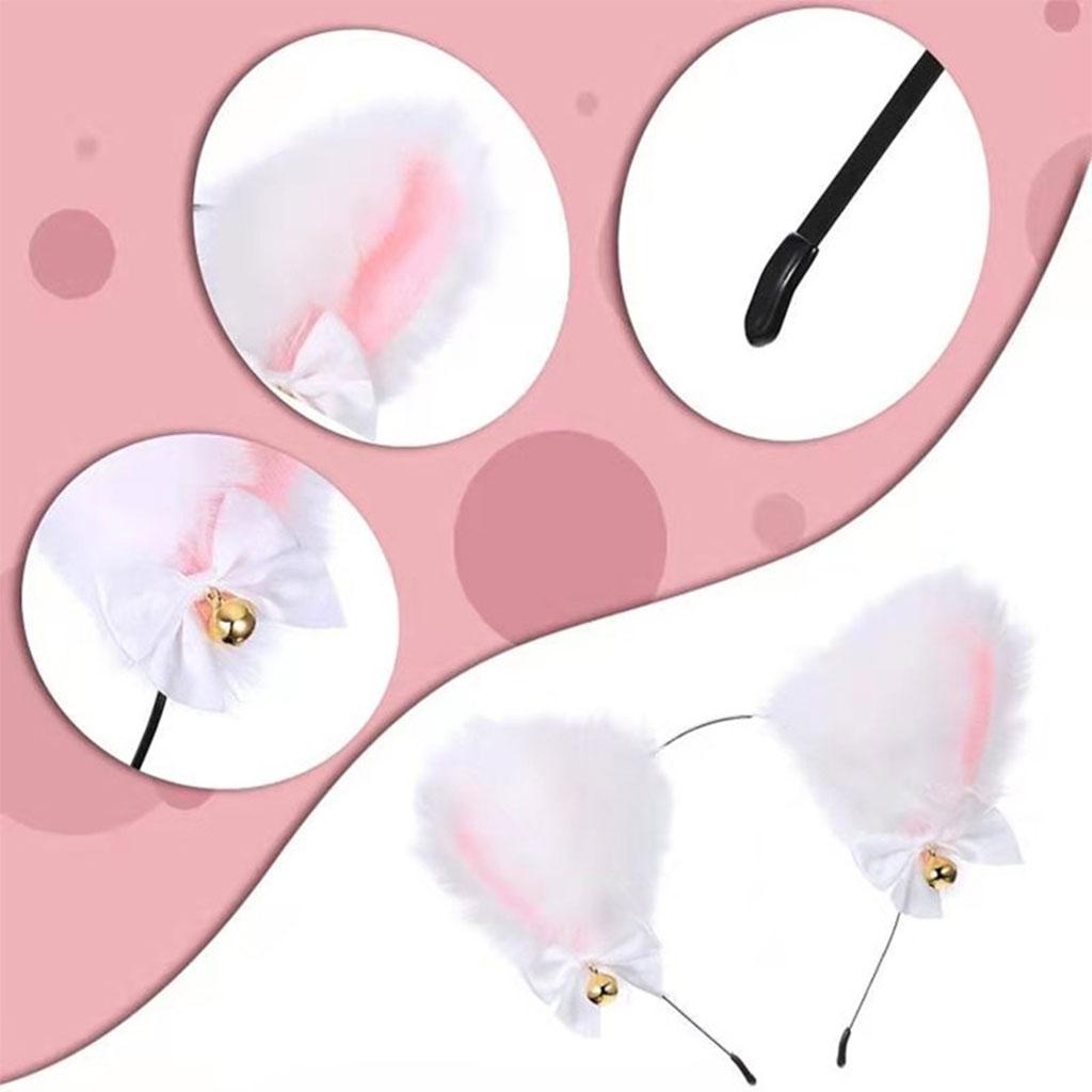 Cat Ears Head Hoop Hair Holder Hairband Headwear Accessories for Festival white