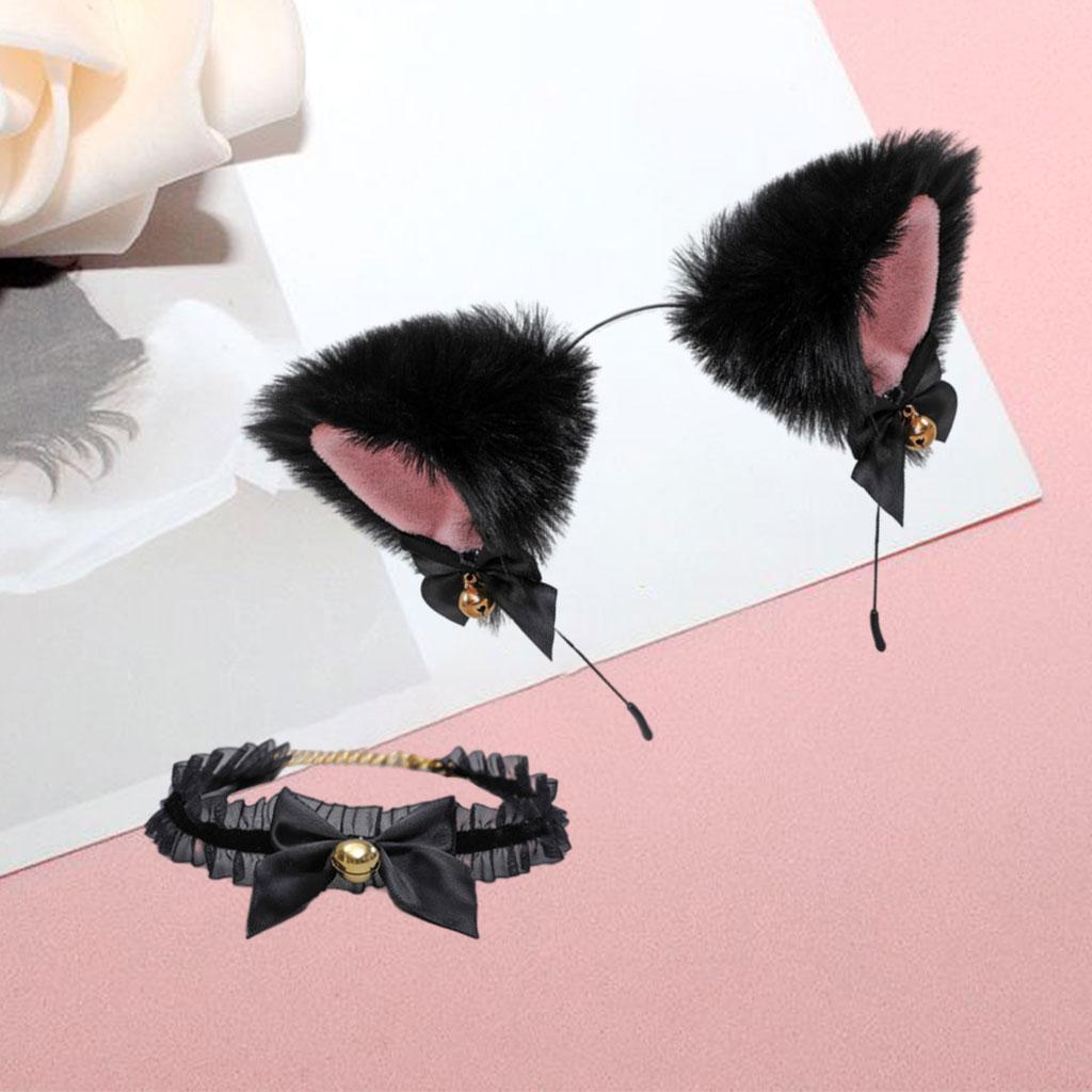 Cat Ears Head Hoop Hair Holder Hairband Headwear Accessories for Festival black
