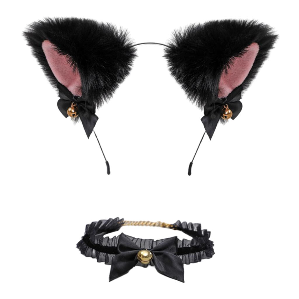 Cat Ears Head Hoop Hair Holder Hairband Headwear Accessories for Festival black