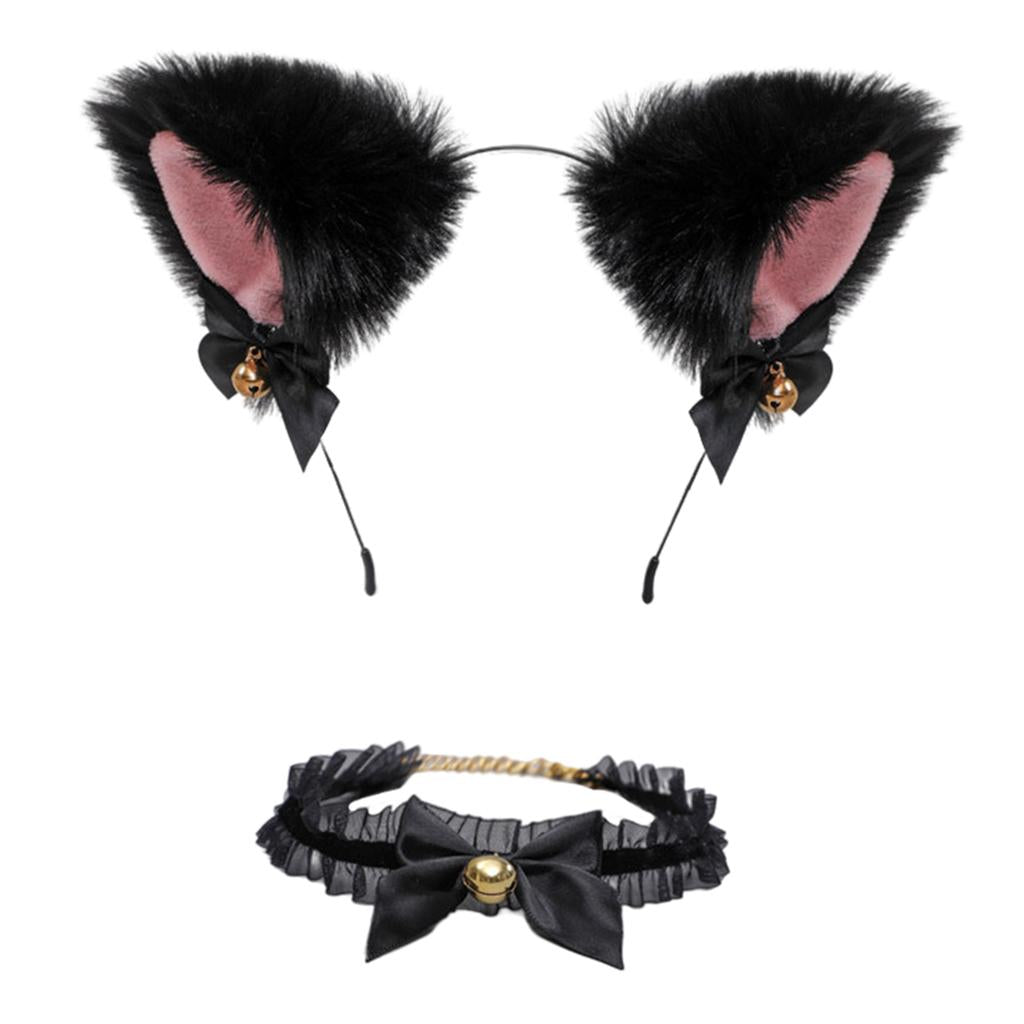 Cat Ears Head Hoop Hair Holder Hairband Headwear Accessories for Festival black