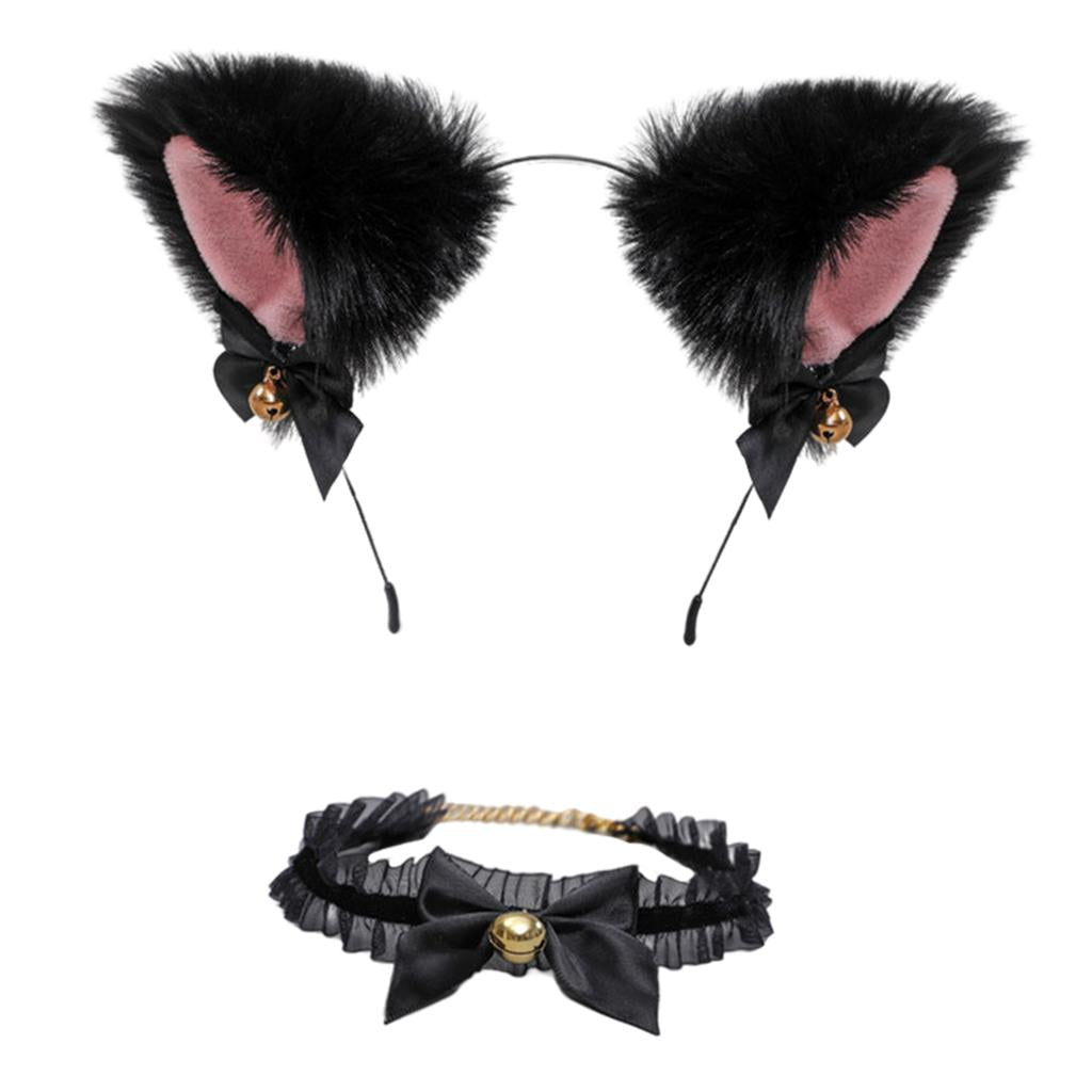 Cat Ears Head Hoop Hair Holder Hairband Headwear Accessories for Festival black