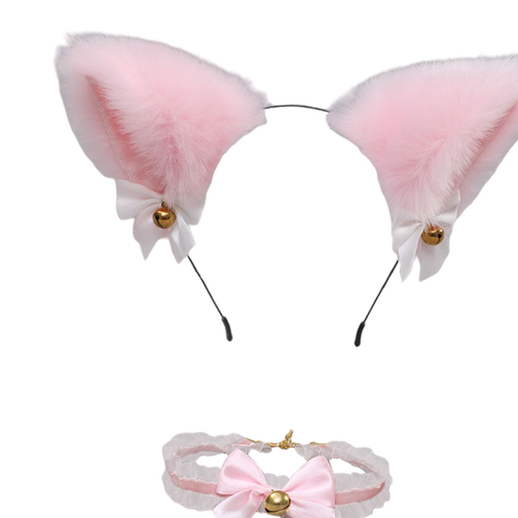 Cat Ears Head Hoop Hair Holder Hairband Headwear Accessories for Festival pink