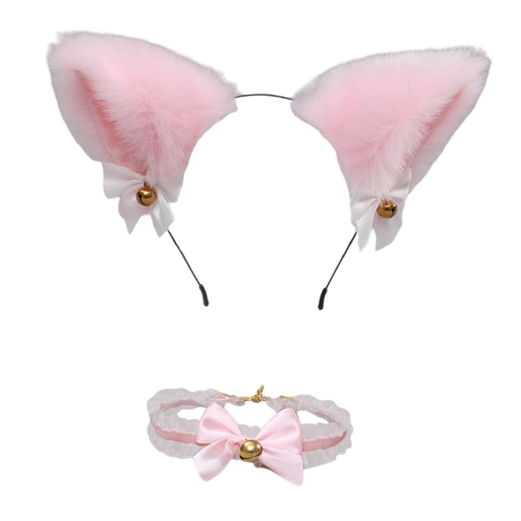Cat Ears Head Hoop Hair Holder Hairband Headwear Accessories for Festival pink