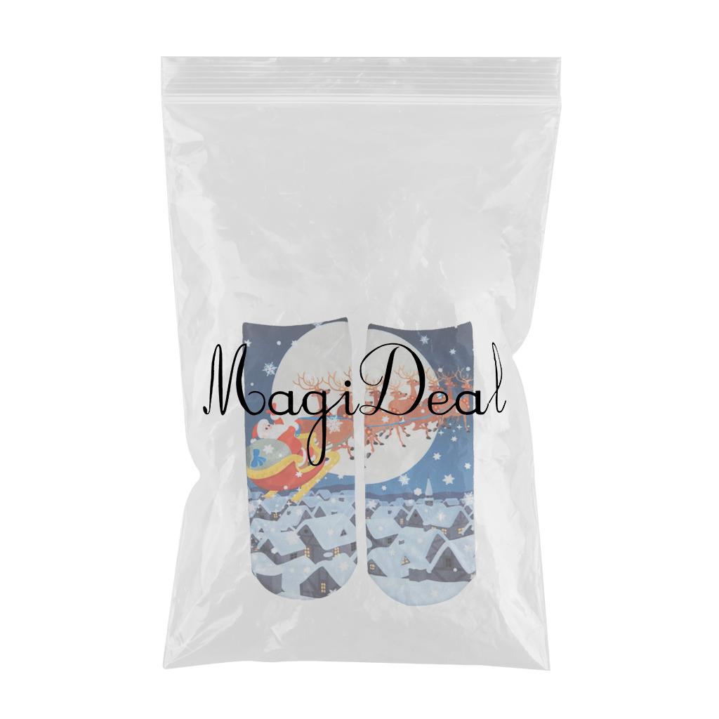 Fashion Low Crew Socks Chrismas Short Sock Breathable for Girls Boys Men  Santa snowflakes