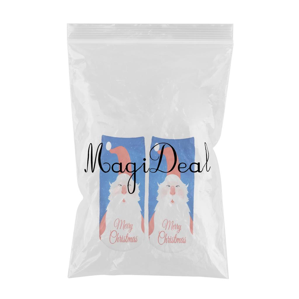 Fashion Low Crew Socks Chrismas Short Sock Breathable for Girls Boys Men Santa Blue