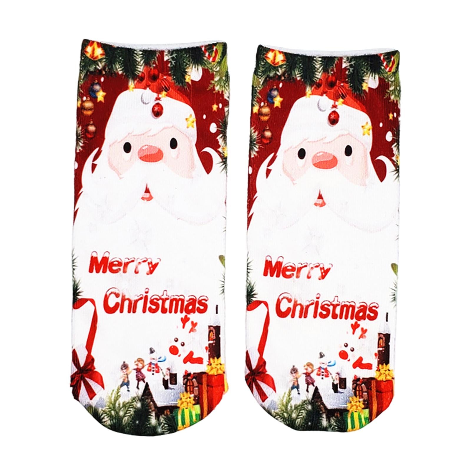 Fashion Low Crew Socks Chrismas Short Sock Breathable for Girls Boys Men  Santa  Presents