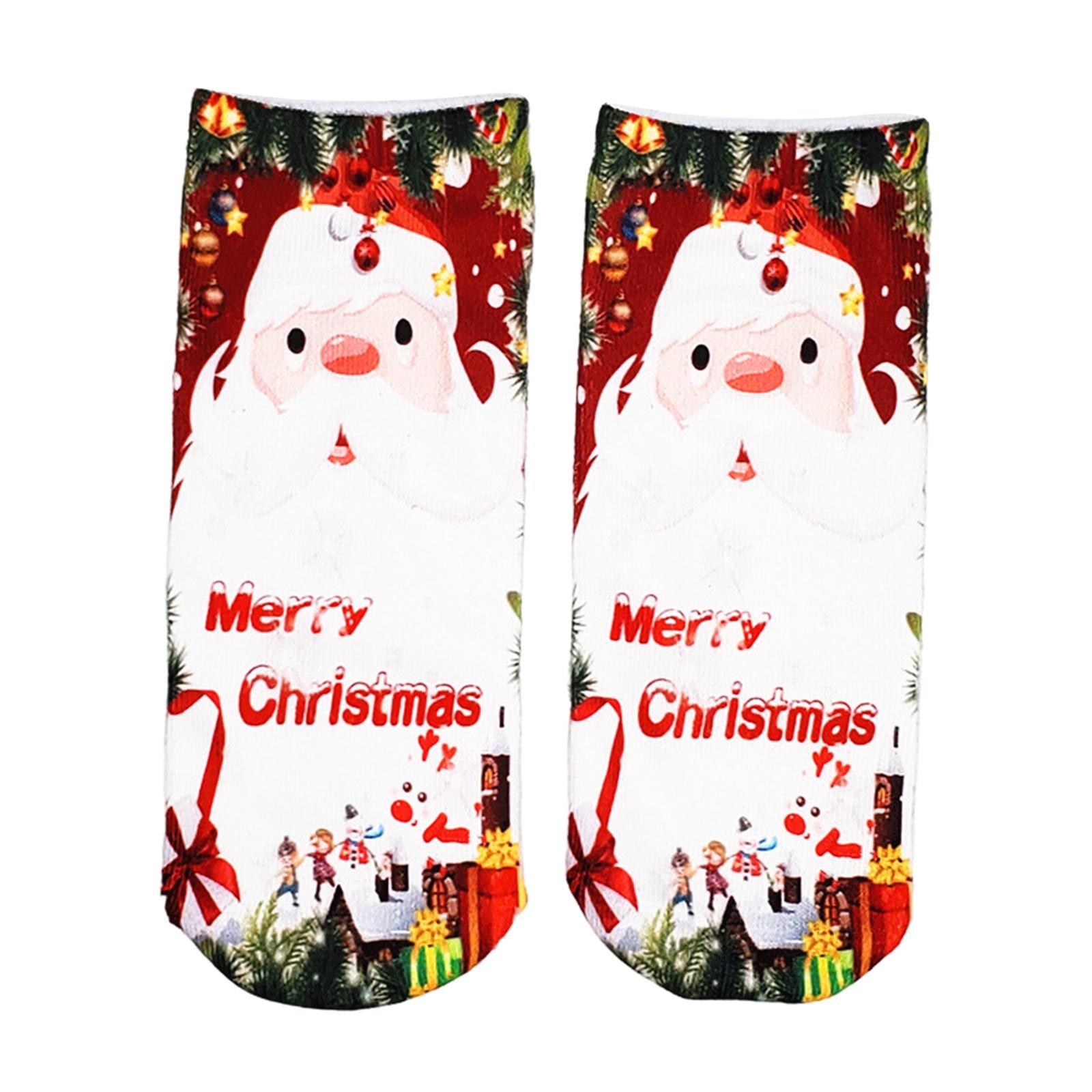 Fashion Low Crew Socks Chrismas Short Sock Breathable for Girls Boys Men  Santa  Presents