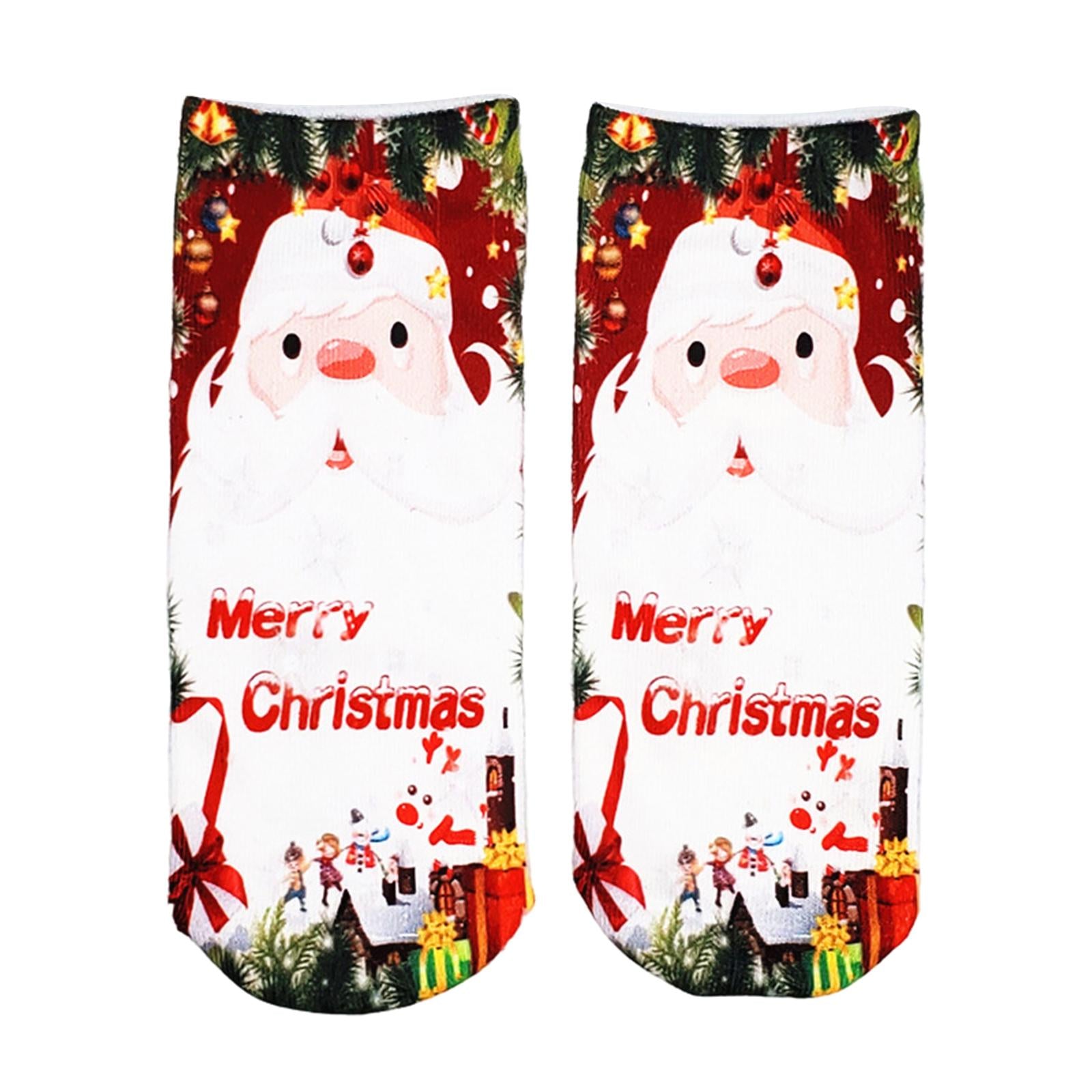 Fashion Low Crew Socks Chrismas Short Sock Breathable for Girls Boys Men  Santa  Presents