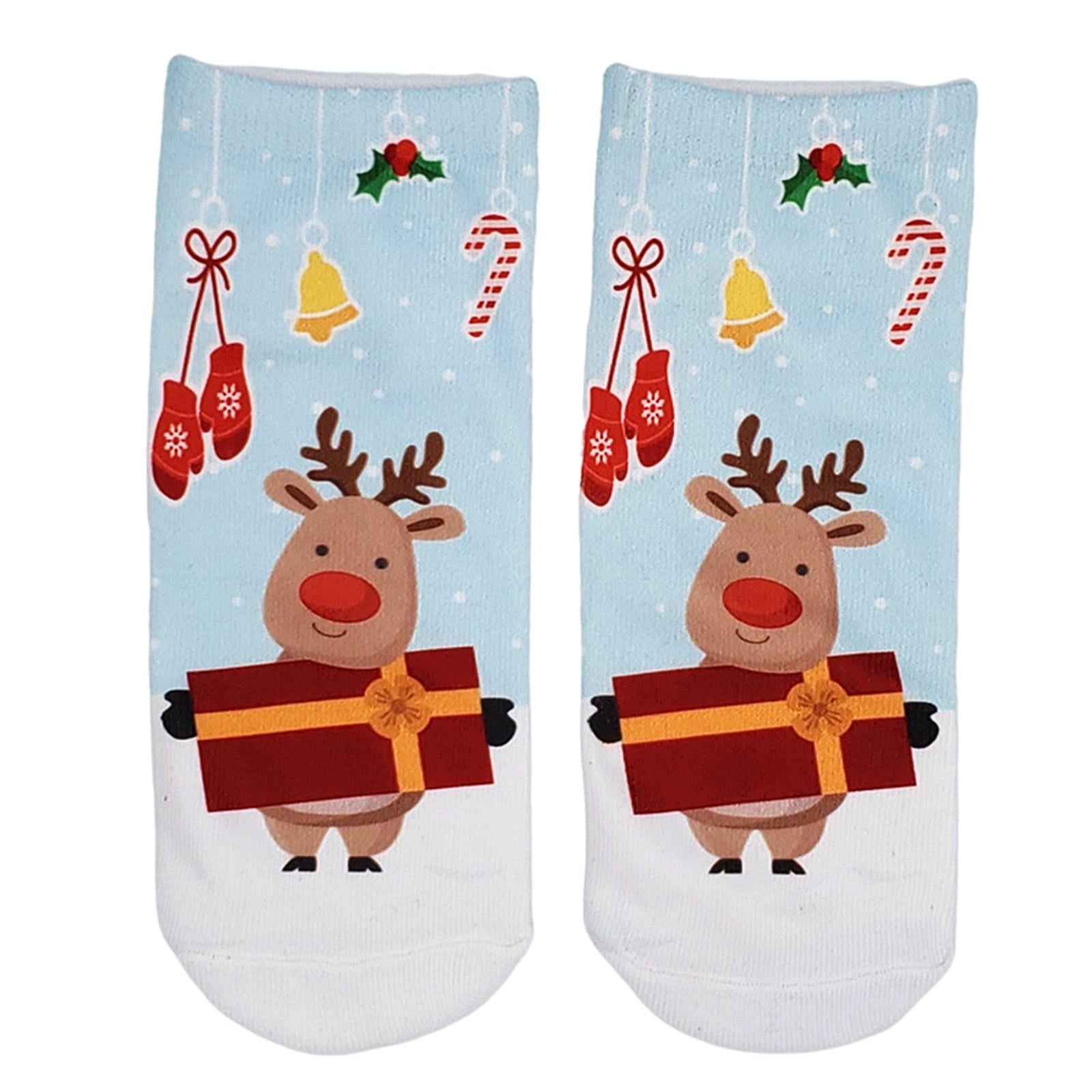 Fashion Low Crew Socks Chrismas Short Sock Breathable for Girls Boys Men Cute Deer Present