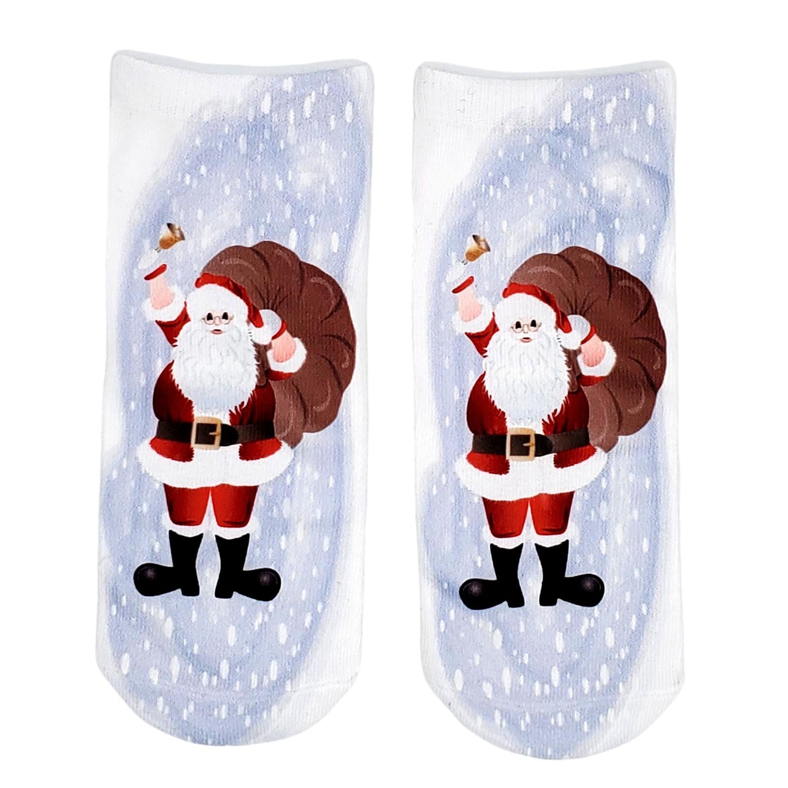 Fashion Low Crew Socks Chrismas Short Sock Breathable for Girls Boys Men Santa  Purple