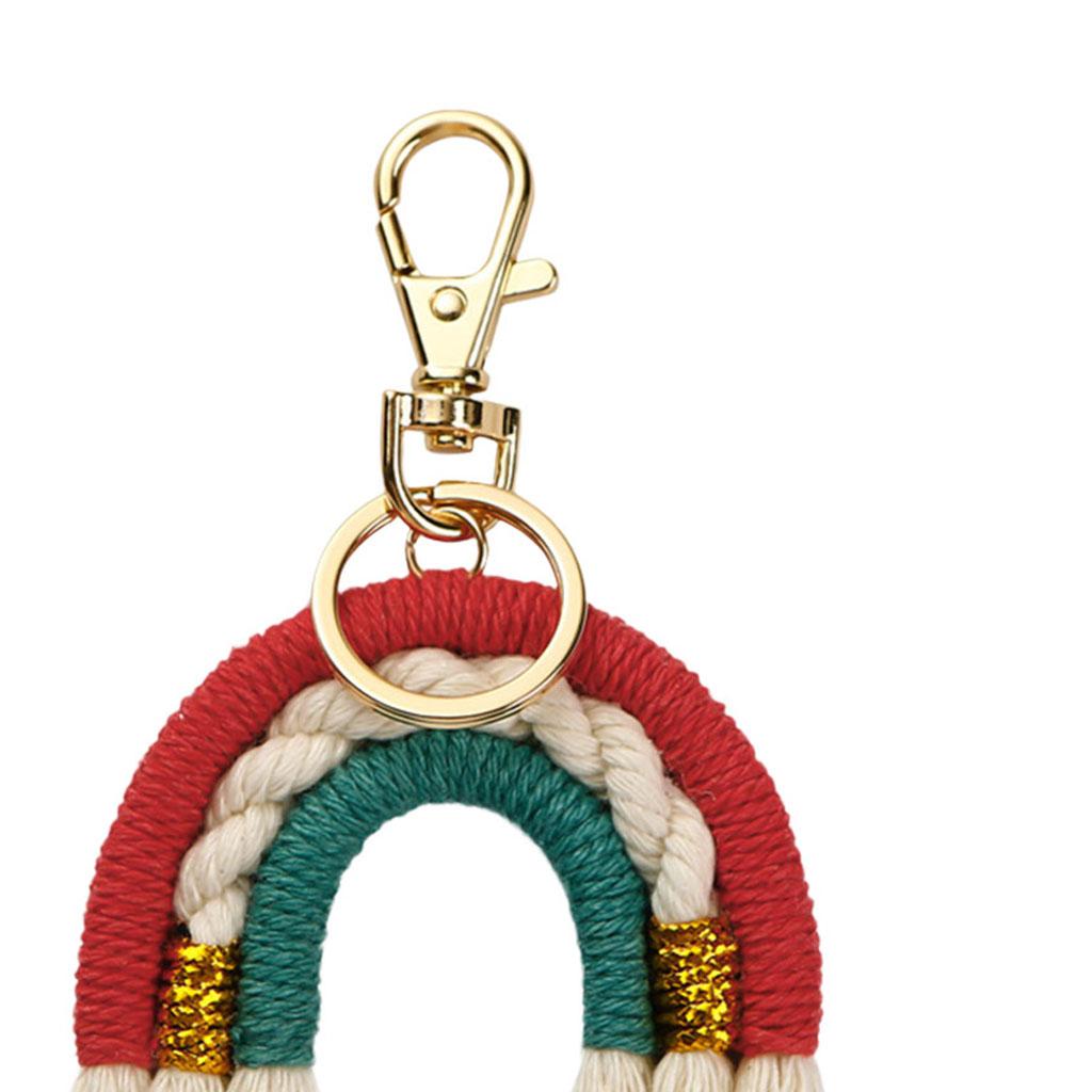 Rainbow Keychains Tassel Home Decor Handmade Boho Jewelry Making  Red
