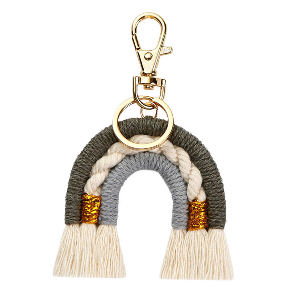 Rainbow Keychains Tassel Home Decor Handmade Boho Jewelry Making  Ash