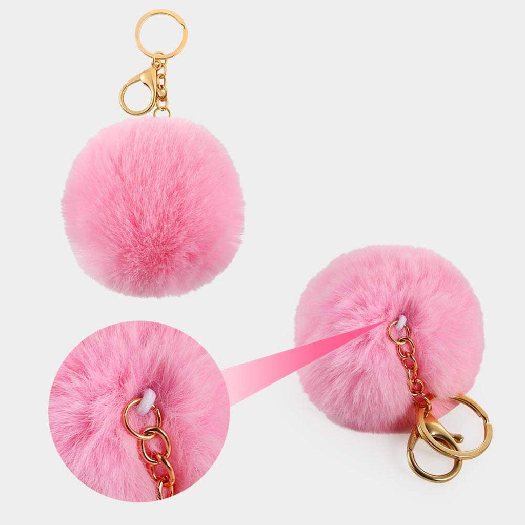 72Pcs Multicolor Pompom Ball Keychain Kit Bag Pompom Ball DIY Cell Phone