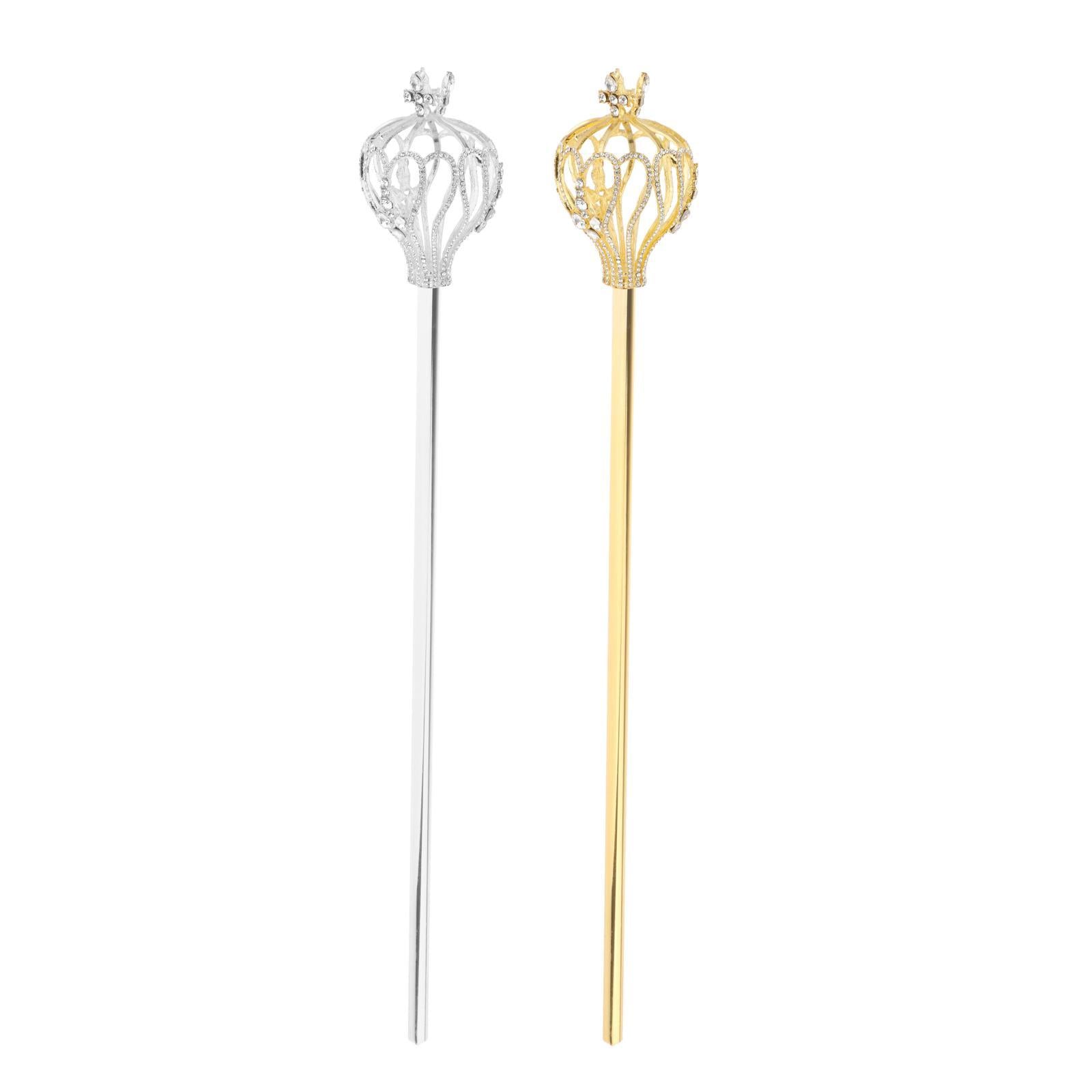 Rhinestone Scepter Royal Fairy Wand for Pageant Gifts Fancy Dress Silver