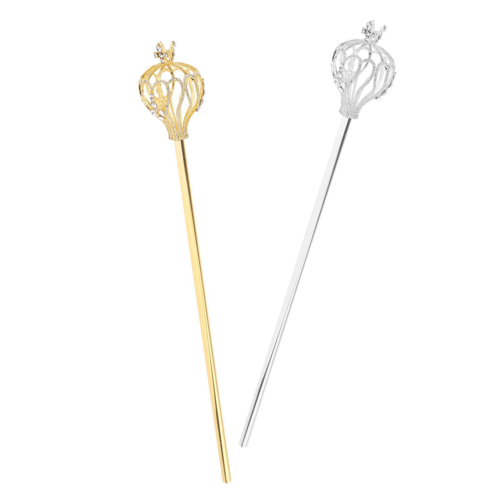 Rhinestone Scepter Royal Fairy Wand for Pageant Gifts Fancy Dress Silver